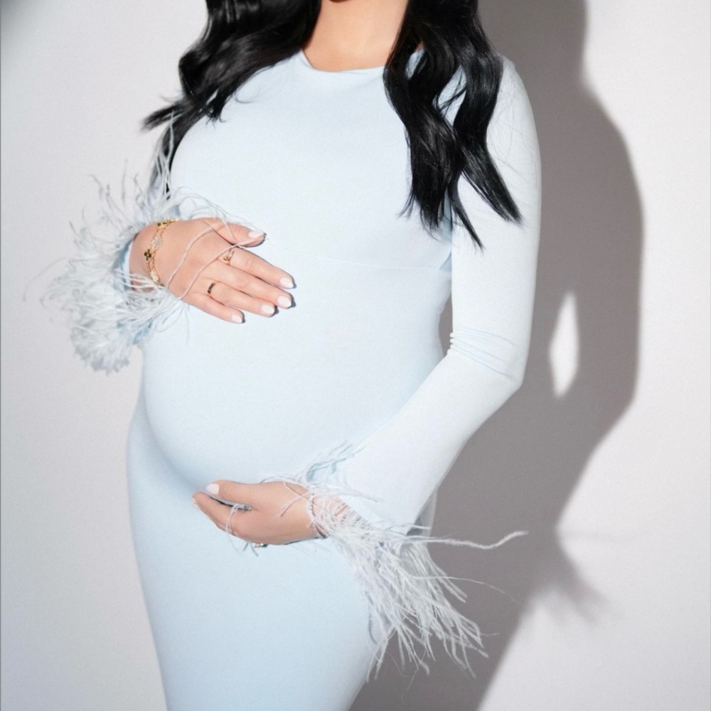 Baby Blue Elvia Maternity Dress